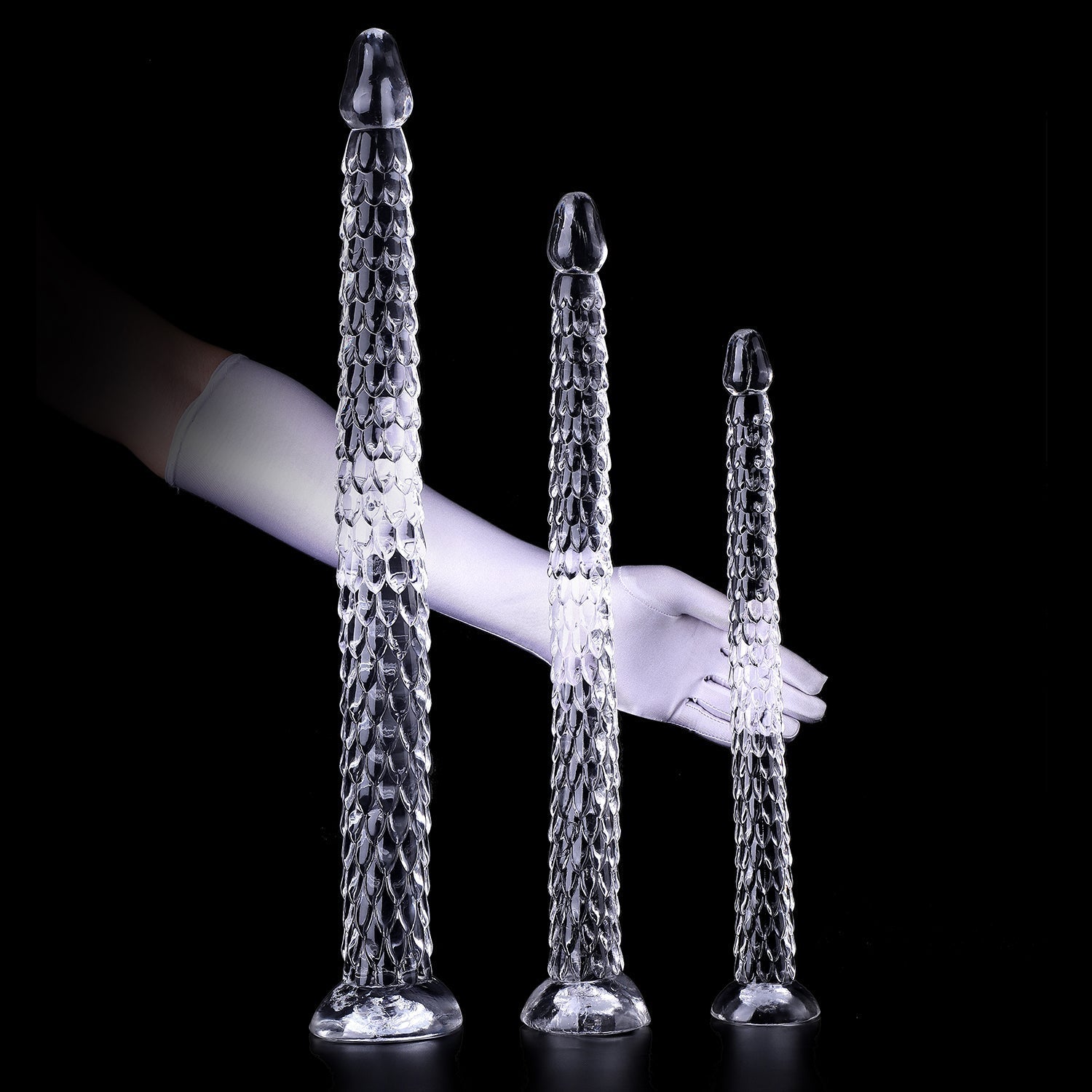 Extra - Long Crystal Dragon Tail Anal Probe - Textured Scale Series - Tarisss Sex Toy Store