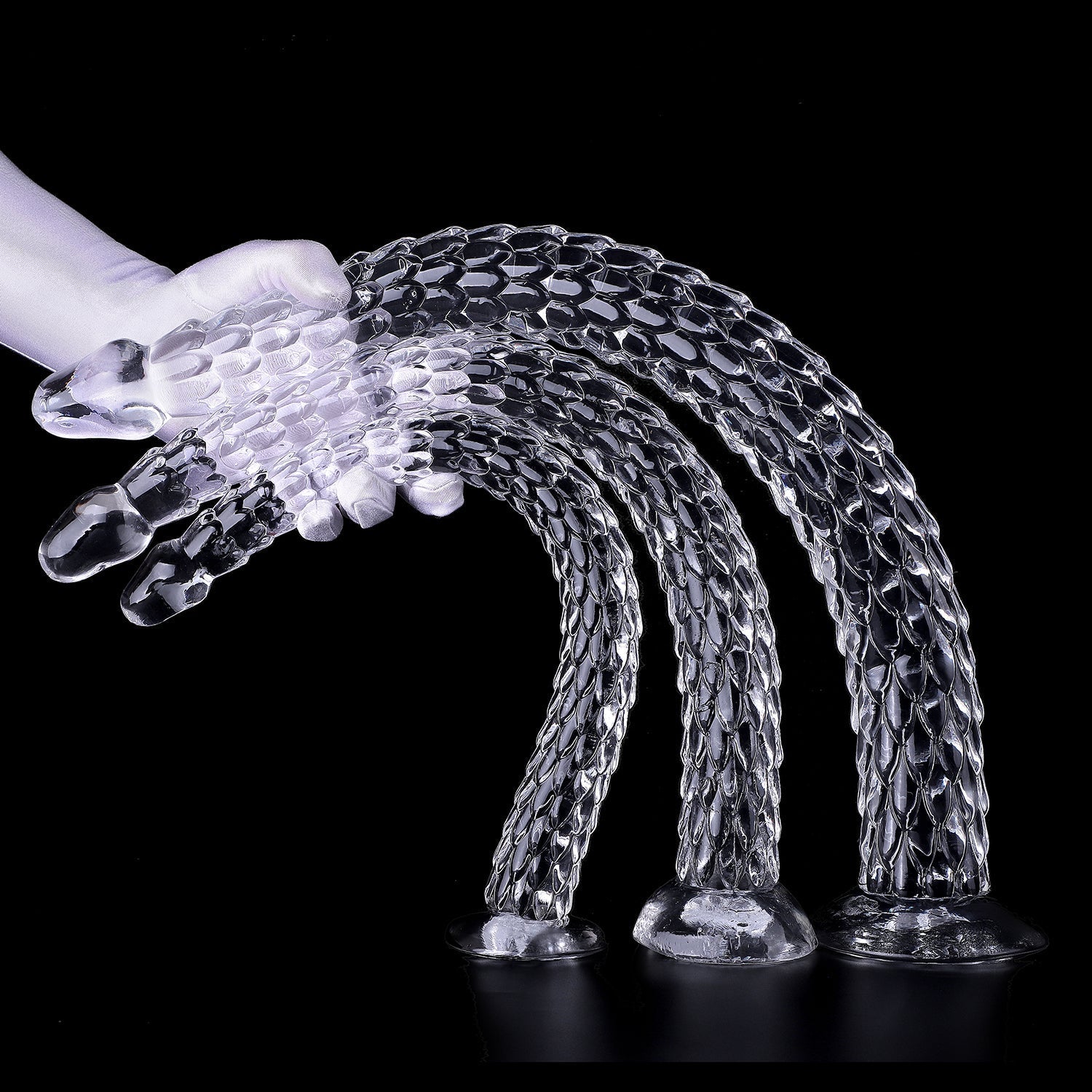 Extra - Long Crystal Dragon Tail Anal Probe - Textured Scale Series - Tarisss Sex Toy Store