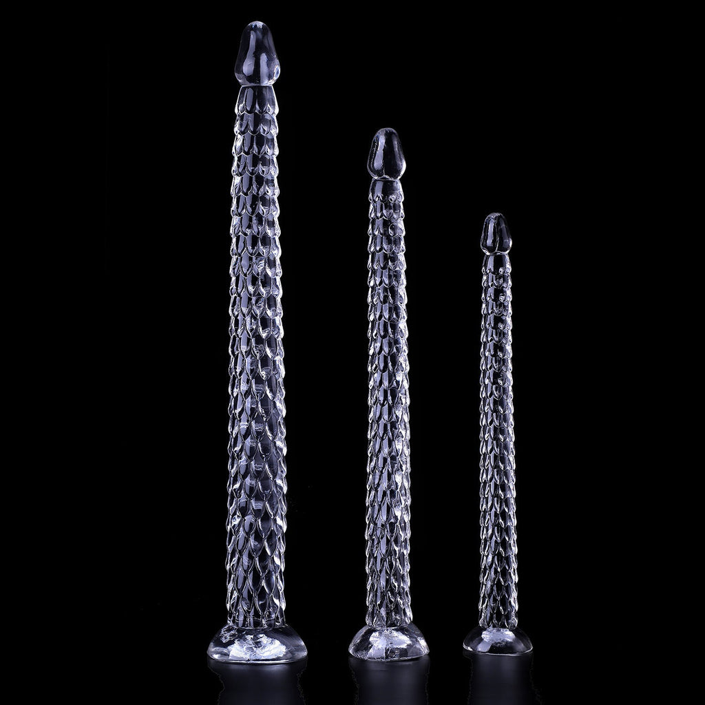 Extra - Long Crystal Dragon Tail Anal Probe - Textured Scale Series - Tarisss Sex Toy Store