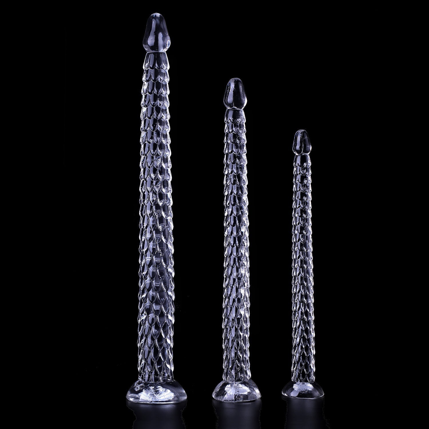 Extra - Long Crystal Dragon Tail Anal Probe - Textured Scale Series - Tarisss Sex Toy Store