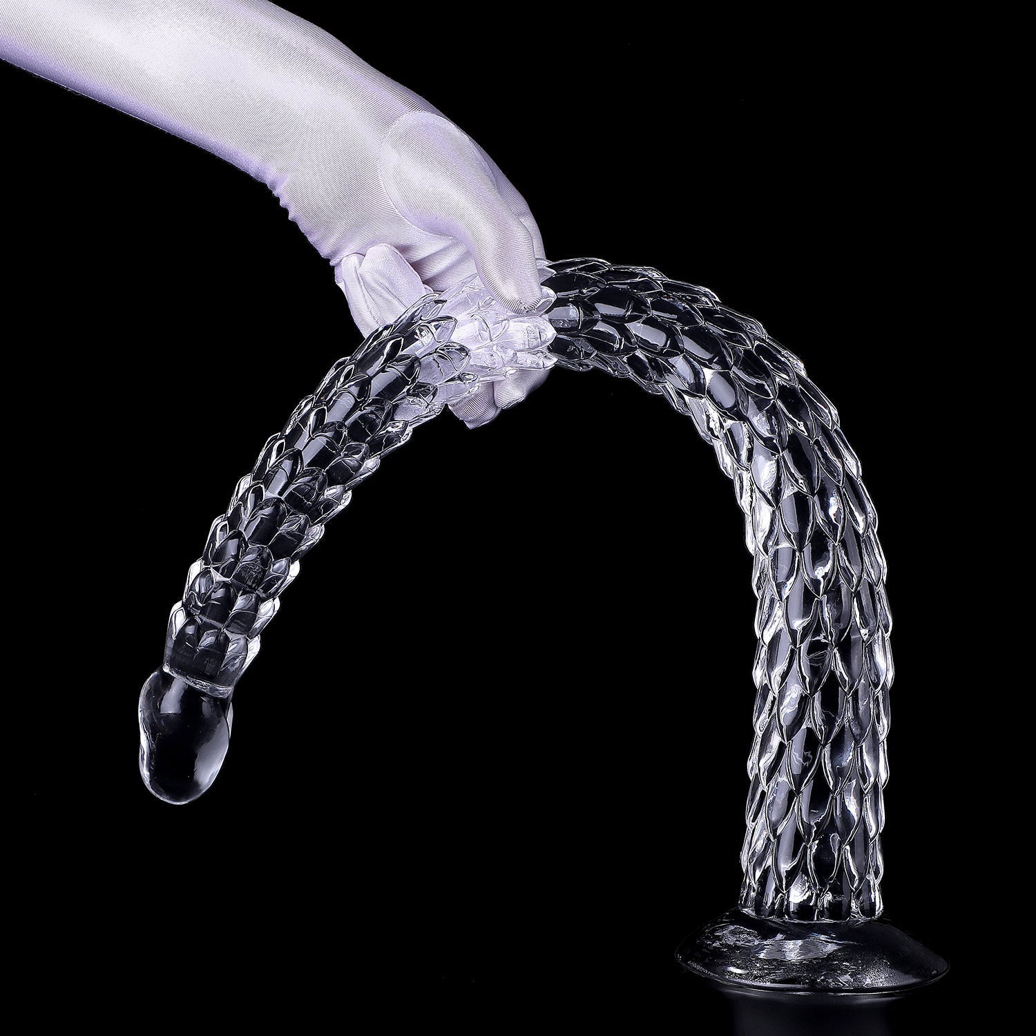 Extra - Long Crystal Dragon Tail Anal Probe - Textured Scale Series - Tarisss Sex Toy Store