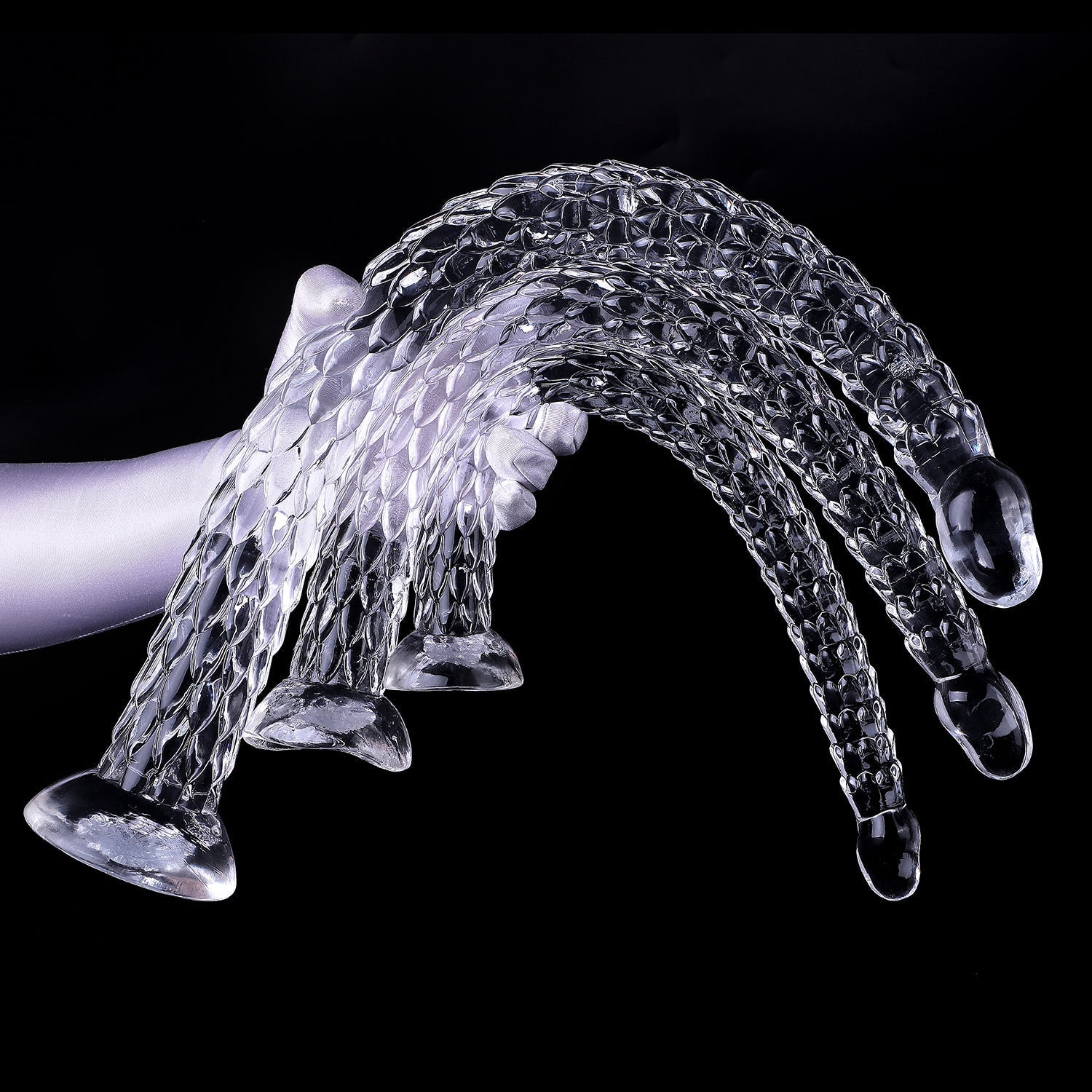 Extra - Long Crystal Dragon Tail Anal Probe - Textured Scale Series - Tarisss Sex Toy Store