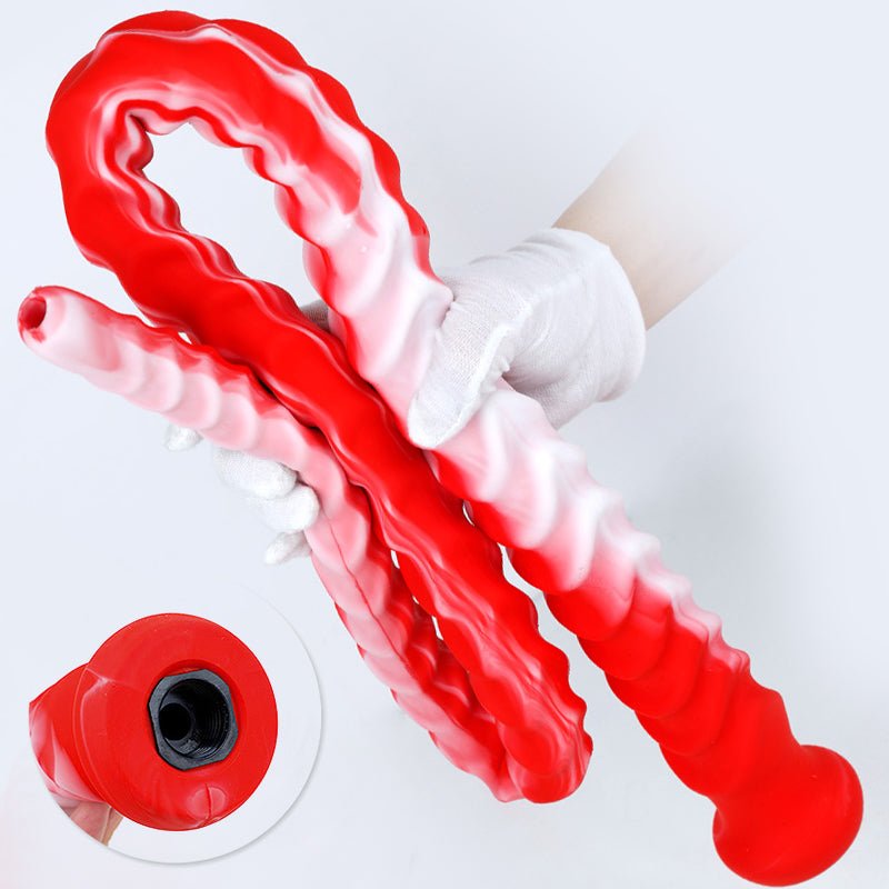 Extra Long Flexible Textured Silicone Dildo Set with Suction Base - Tarisss Sex Toy Store
