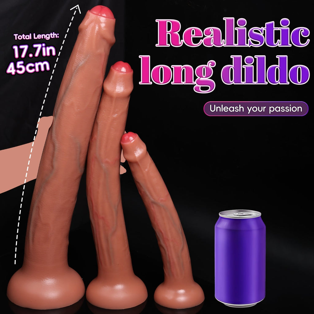 Extra Long Realistic Silicone Dildo with Suction Base - Tarisss Sex Toy Store