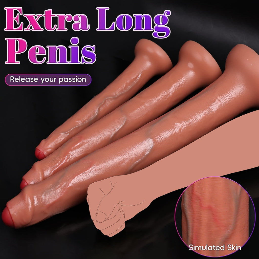 Extra Long Realistic Silicone Dildo with Suction Base - Tarisss Sex Toy Store