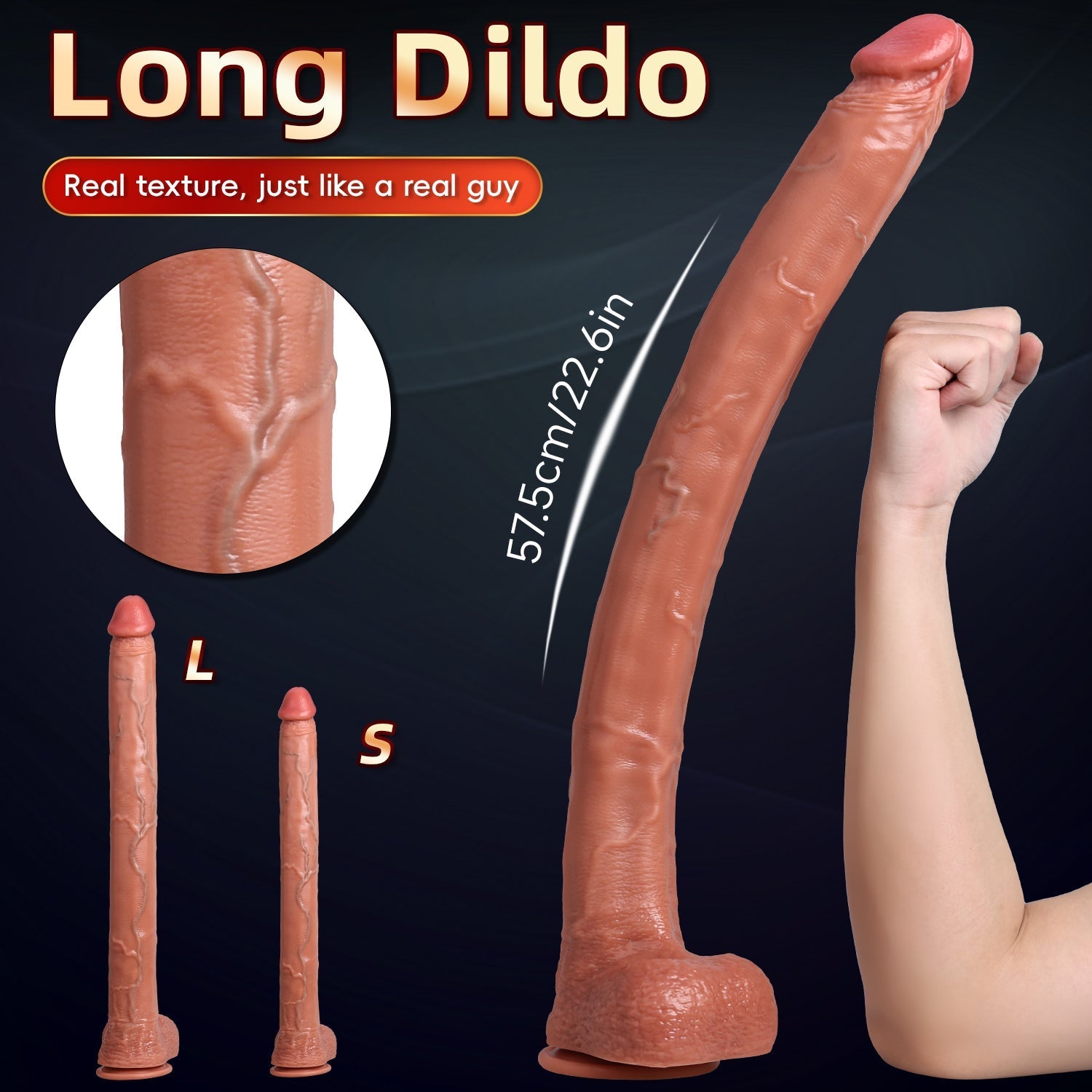 Extra - Long Realistic Snake Silicone Dildo with Strong Suction Base - Tarisss Sex Toy Store