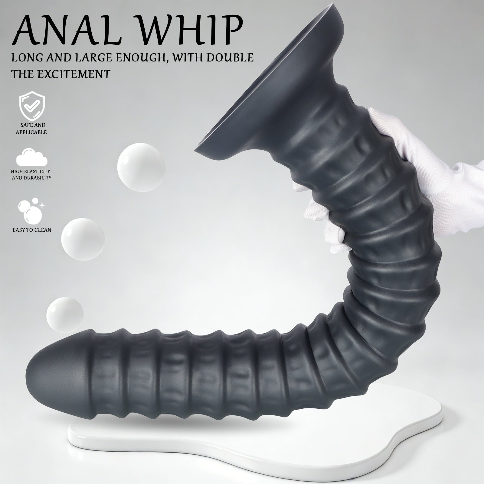 Extra - Long Textured Silicone Dildo with Suction Base – Multi - Size (S–XXL) - Tarisss Sex Toy Store