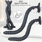 Extra - Long Textured Silicone Dildo with Suction Base – Multi - Size (S–XXL) - Tarisss Sex Toy Store