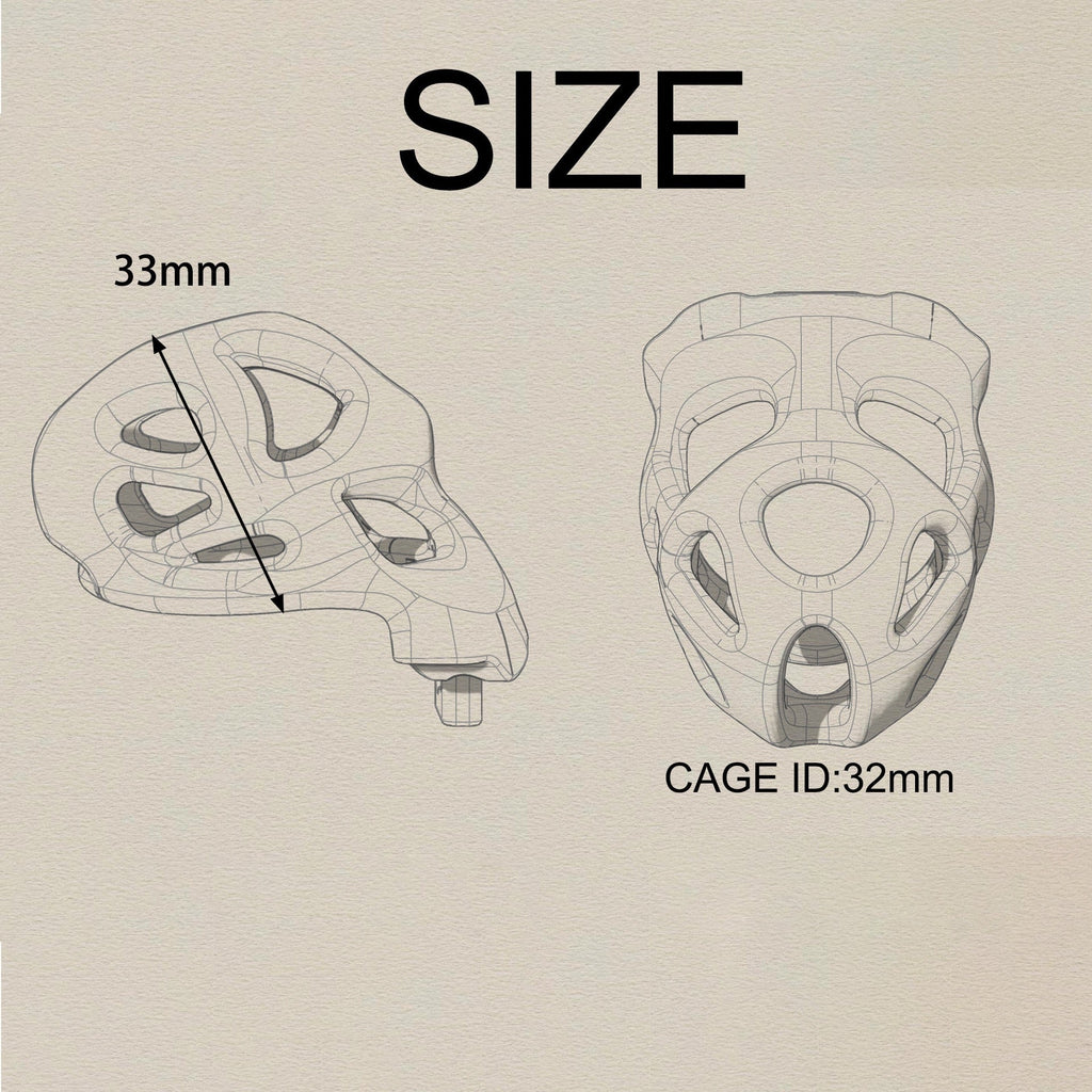 Men’s Openwork Resin Chastity Cage 33mm – Breathable Lightweight Male Locking Device with 4 Rings & Dual Locks