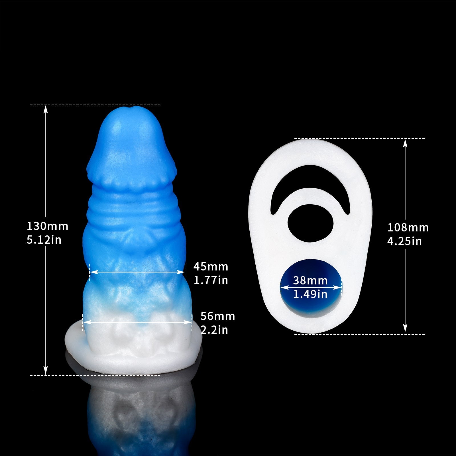 Big Girth Silicone Cock Sleeve - Fantasy Monsterdildo Penis Ring Extender Sex Toy for Men