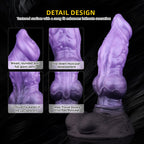 Domlust Wolf Knot Dildo — Dual Density Platinum Silicone Creature Cock with Suction Cup