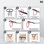 Heart-Shaped Hollow Silicone Chastity Cage | Male S/M 6 Rings, Key Lock (R5)