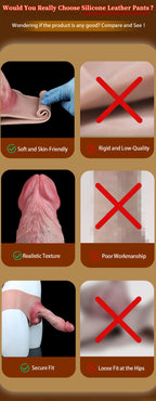 Realistic Wearable Penis Extender Sheath Underwear - Silicone Girth & Length Enhancer Sex Toys