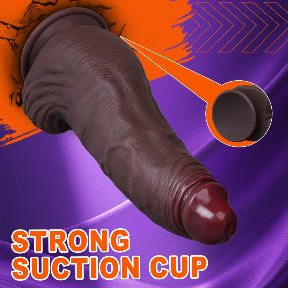 10.72-Inch Big Black Dildo – Dual-Density Silicone, 2.4" Girth, Suction Cup | Domlust