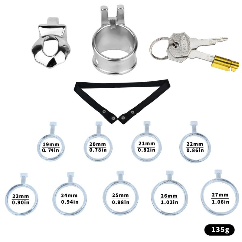 No Ball Ring Chastity Cage 2.0 Stainless Steel Glans Locking Male Chastity Device for Long-Term Comfortable Wear