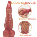 Fantasy Drake's Dick Dildo & Butt Plug — Red-Purple Dragon Scale Liquid Silicone Anal Toy for All Genders