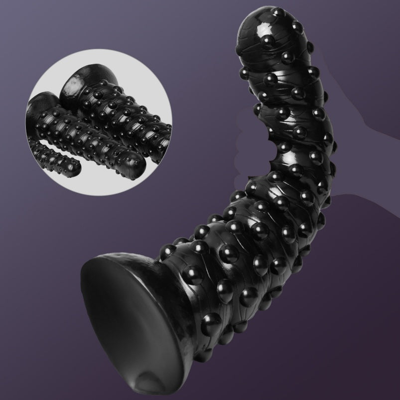 Black Spiral BDSM Anal Plug – Knotted Silicone | S / M / L Size Journey | Drake’s Dick