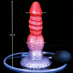 Squirting Dragon Dildo – Blood-Red Spiral Scales | Fake Cum | Platinum Silicone Beast Sex Toy