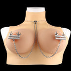Rose Nipple Clamps Restraint Set – Stainless Steel BDSM Art Necklace