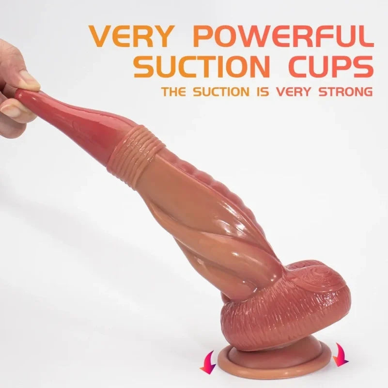 Fantasy Drake's Dick Dildo & Butt Plug — Red-Purple Dragon Scale Liquid Silicone Anal Toy for All Genders