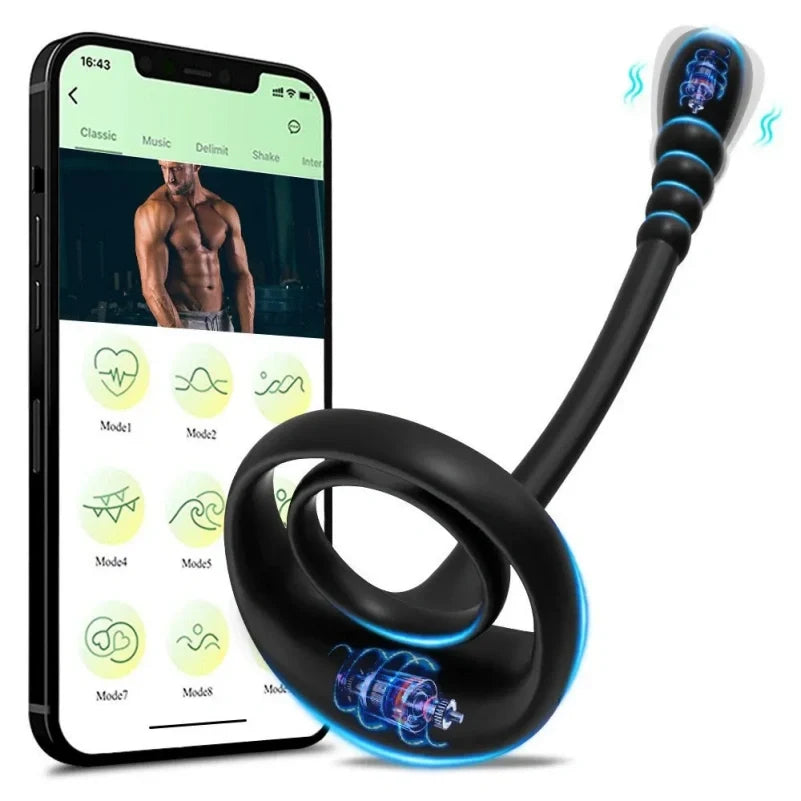 Wireless-Control Silicone Cock Ring for Ejaculation Control – G-Spot Stimulating Vibrator for Couples