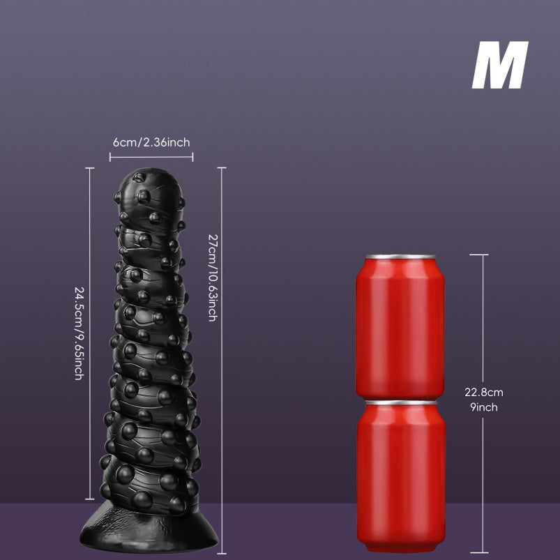 Black Spiral BDSM Anal Plug – Knotted Silicone | S / M / L Size Journey | Drake’s Dick
