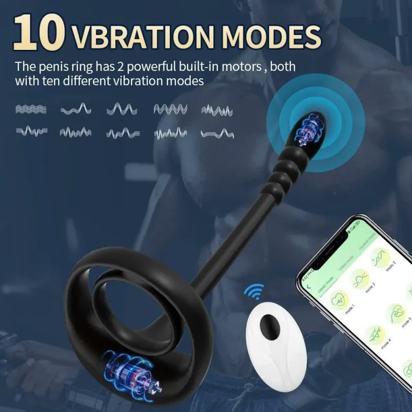 Wireless-Control Silicone Cock Ring for Ejaculation Control – G-Spot Stimulating Vibrator for Couples