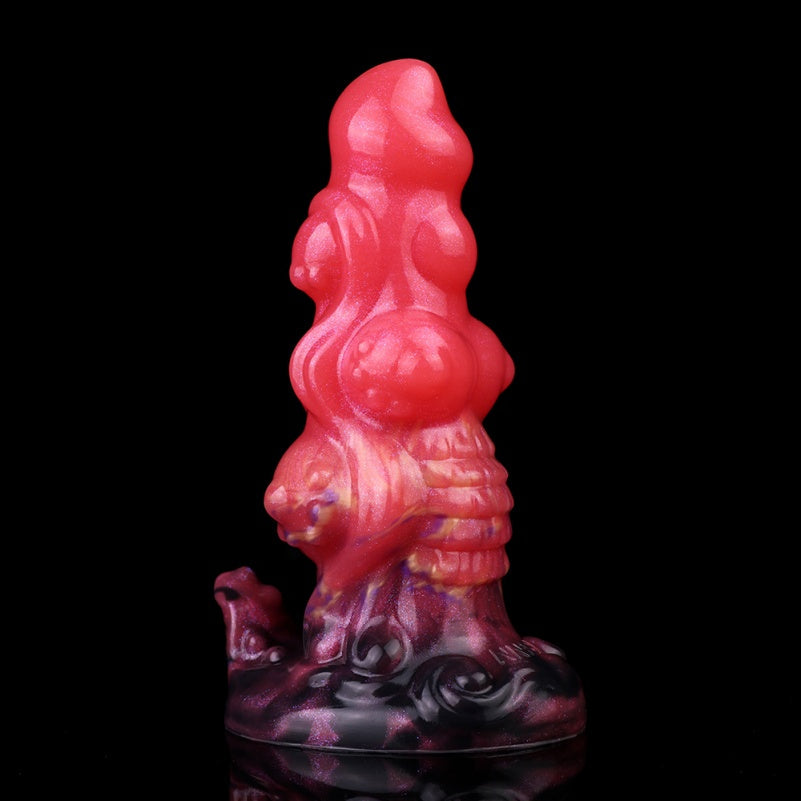 Alien Beaded Dragon Dildo Butt Plug | Platinum Silicone Anal Beads Fetish Toy for Edging & Anal Training – Domlust
