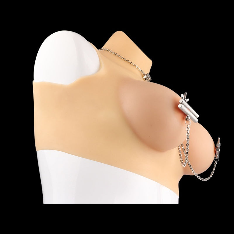 Rose Nipple Clamps Restraint Set – Stainless Steel BDSM Art Necklace