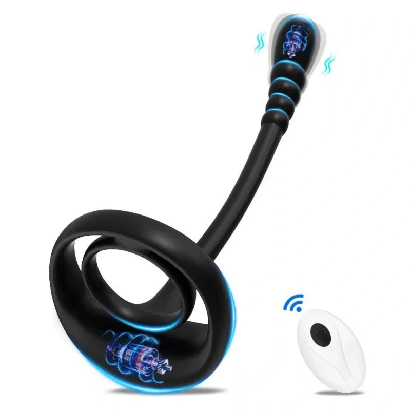 Wireless-Control Silicone Cock Ring for Ejaculation Control – G-Spot Stimulating Vibrator for Couples