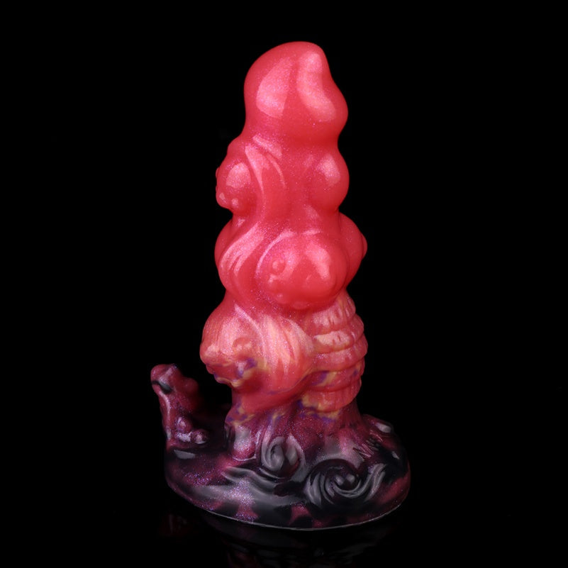 Alien Beaded Dragon Dildo Butt Plug | Platinum Silicone Anal Beads Fetish Toy for Edging & Anal Training – Domlust