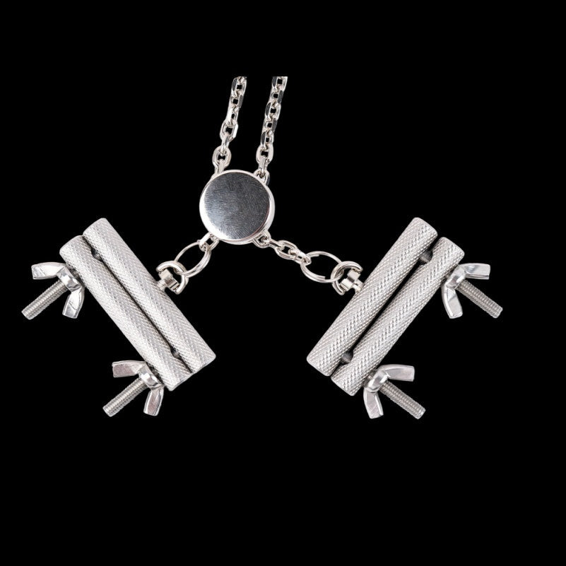 Rose Nipple Clamps Restraint Set – Stainless Steel BDSM Art Necklace