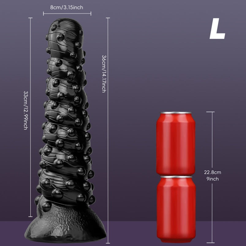 Black Spiral BDSM Anal Plug – Knotted Silicone | S / M / L Size Journey | Drake’s Dick
