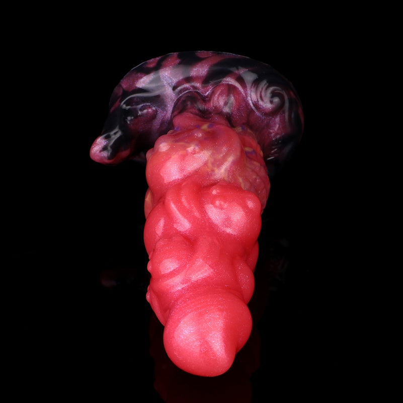 Alien Beaded Dragon Dildo Butt Plug | Platinum Silicone Anal Beads Fetish Toy for Edging & Anal Training – Domlust
