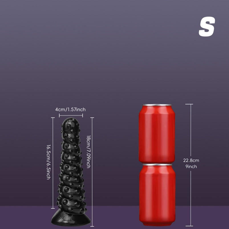 Black Spiral BDSM Anal Plug – Knotted Silicone | S / M / L Size Journey | Drake’s Dick