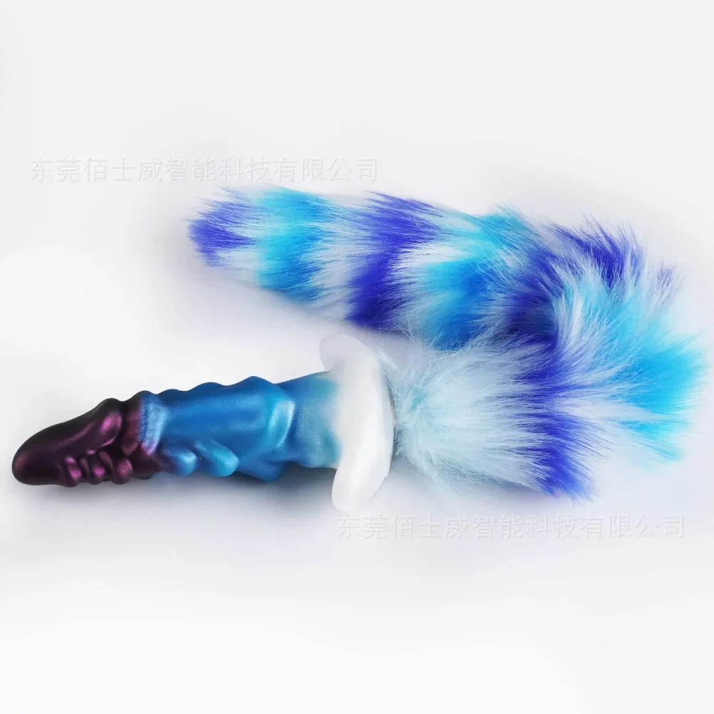 Wearable Fantasy Dragon Silicone Butt Plug with Detachable Tail-Anal Dildo for Roleplay & Orgasmic Massage