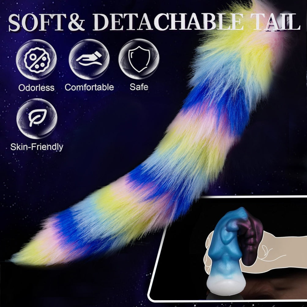 Wearable Fantasy Dragon Silicone Butt Plug with Detachable Tail-Anal Dildo for Roleplay & Orgasmic Massage