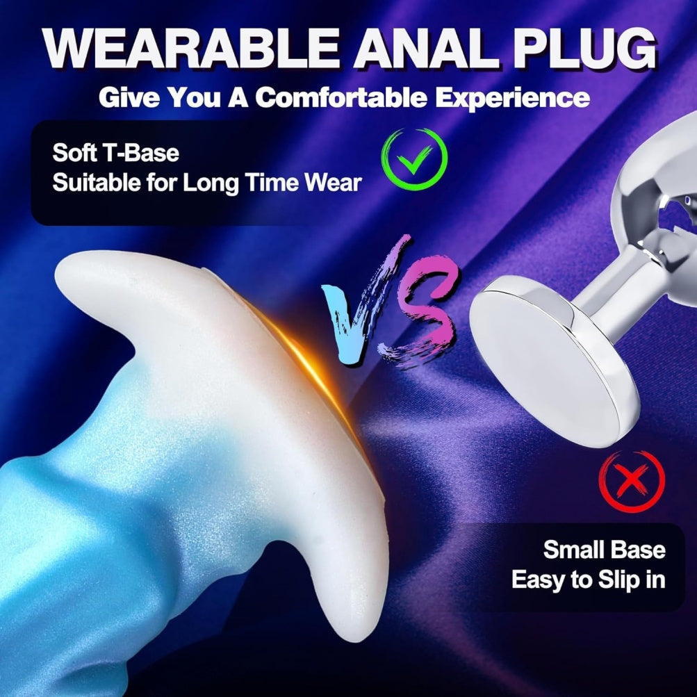 Wearable Fantasy Dragon Silicone Butt Plug with Detachable Tail-Anal Dildo for Roleplay & Orgasmic Massage