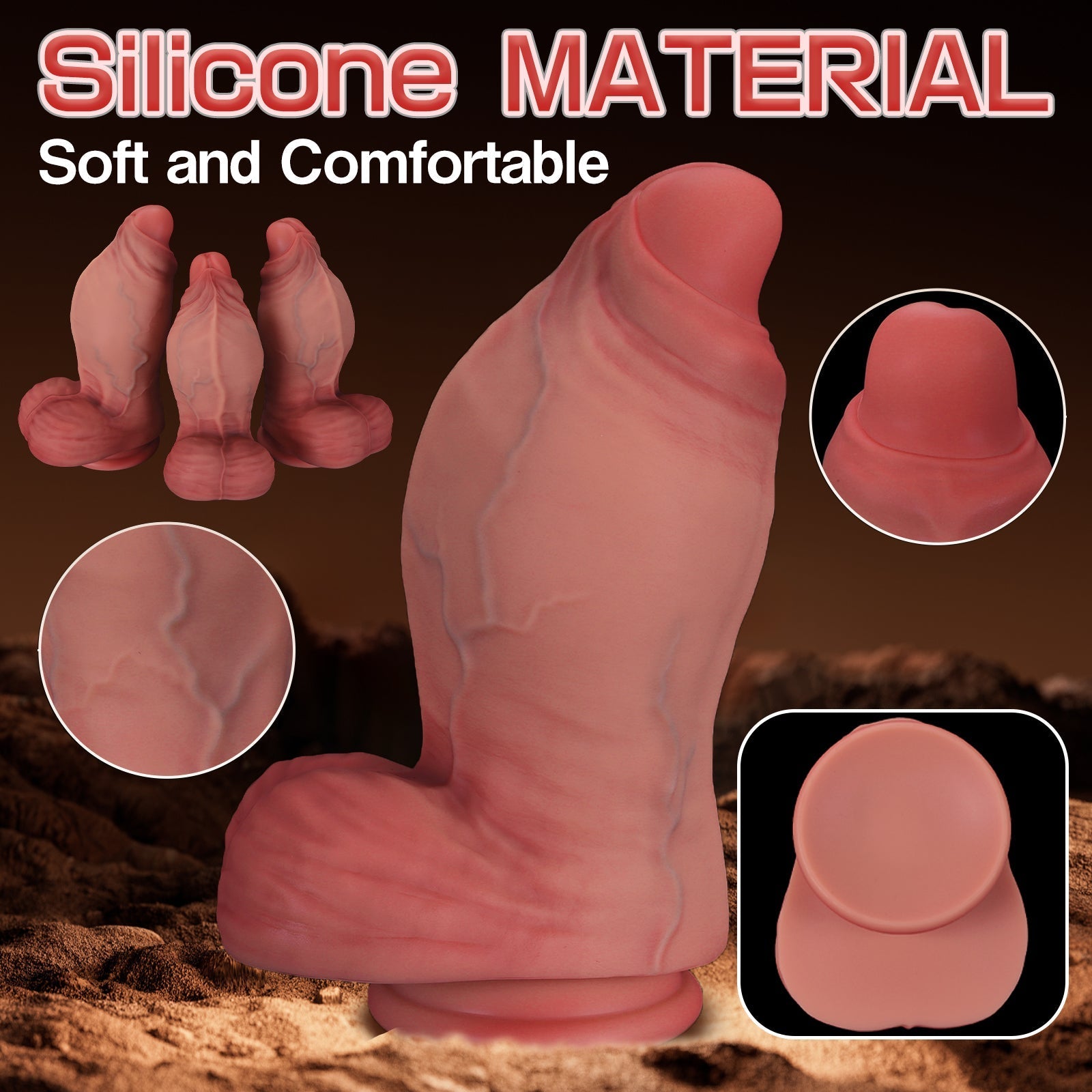 Fantasy Anal Dildo with Strong Suction Cups, Flexible Thick Buttplug Toy for Advanced Players Prostate Stimulation Adult Sex Toy - Tarisss Sex Toy Store