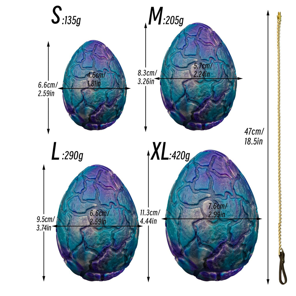 Fantasy Dragon Egg Anal Plug Set with Chain Pull - Tarisss Sex Toy Store