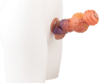 Fantasy Flame Silicone Penis Sleeve with Textured Bulb & Suction Base - Tarisss Sex Toy Store
