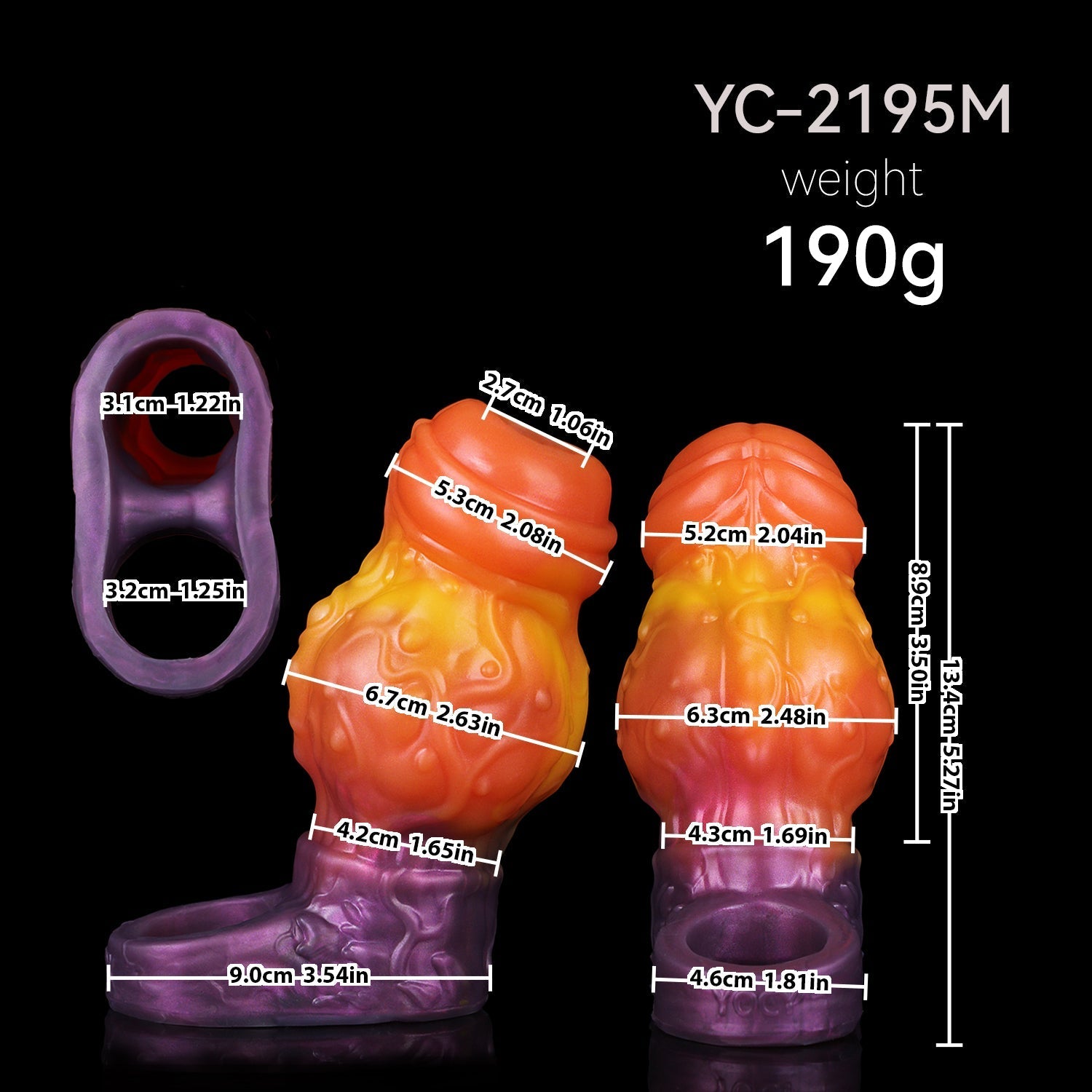 Fantasy Flame Silicone Penis Sleeve with Textured Bulb & Suction Base - Tarisss Sex Toy Store