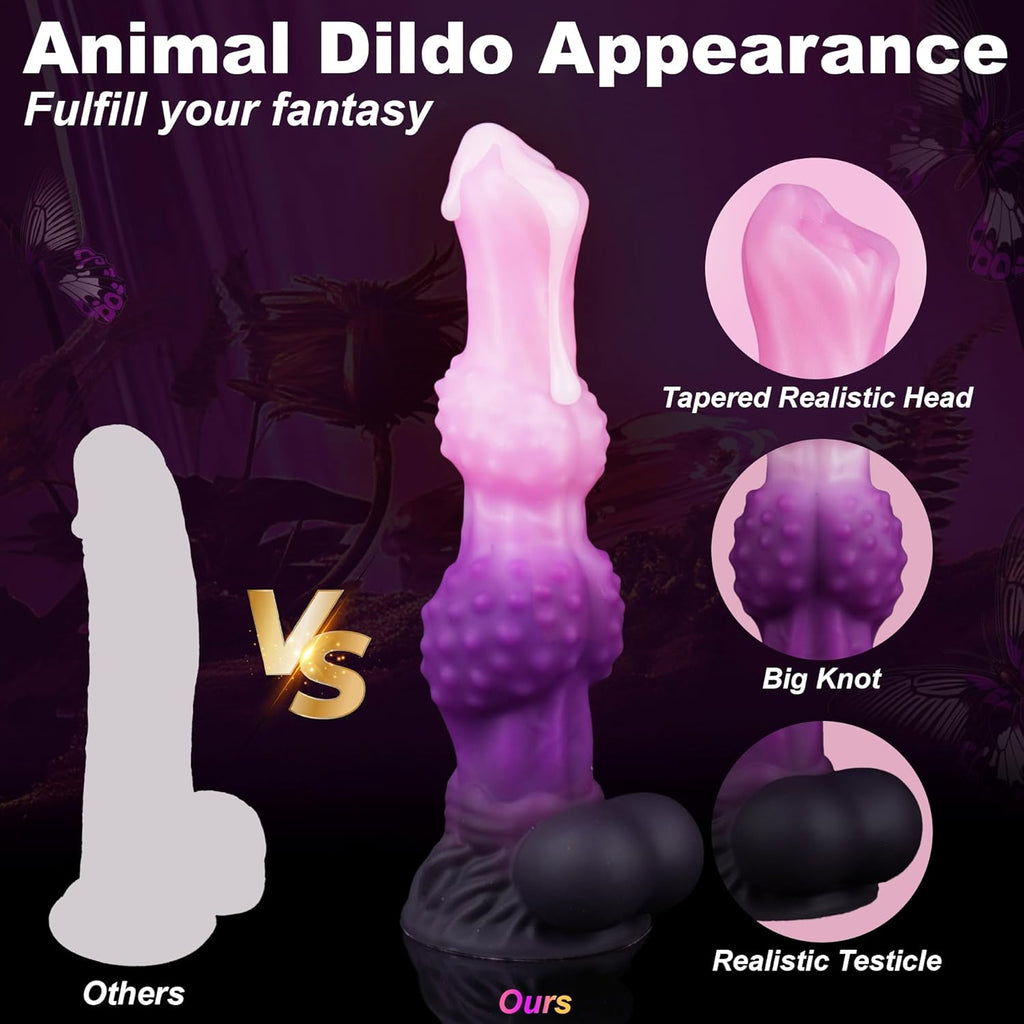 Fantasy Gradient Silicone Dildo with Knobbed Texture & Suction Base - Tarisss Sex Toy Store