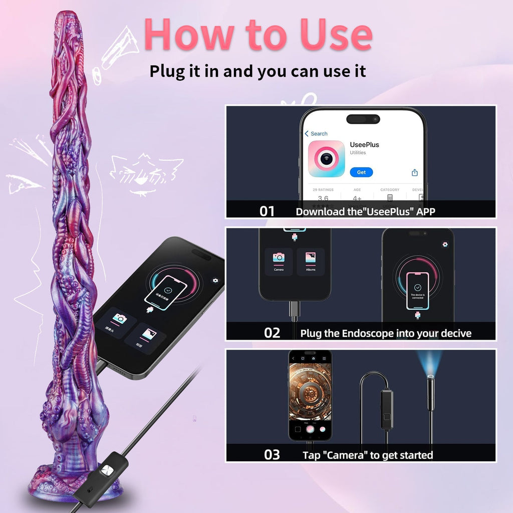 Fantasy Tentacle Endoscopy Dildo - Tarisss Sex Toy Store
