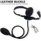 Ball Gag Oral Sex Toys - Inflatable Butt Plug Leather Buckle Female Male Fantasy Dildo Mask