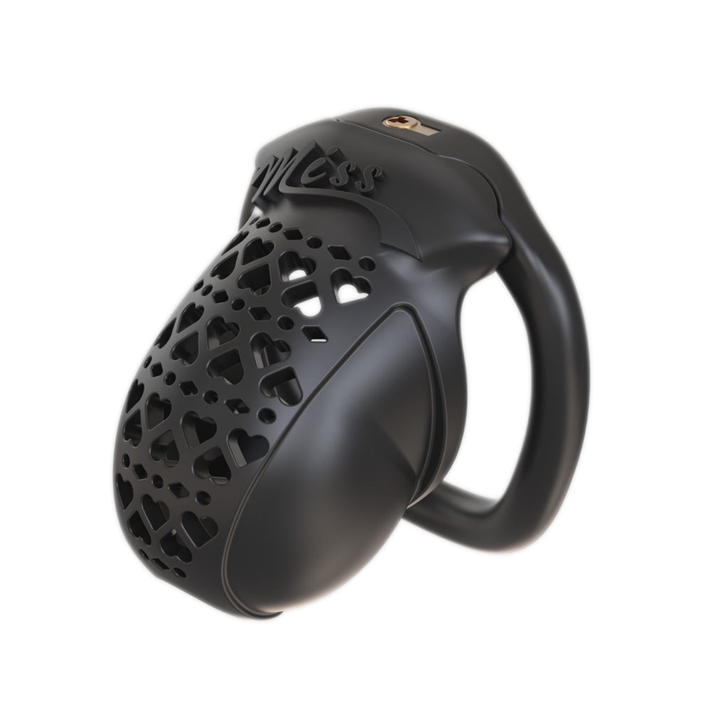 MISS Series Heart-Shaped Resin Chastity Cage – Lightweight, Breathable & Secure (Includes 4 Ring Sizes)