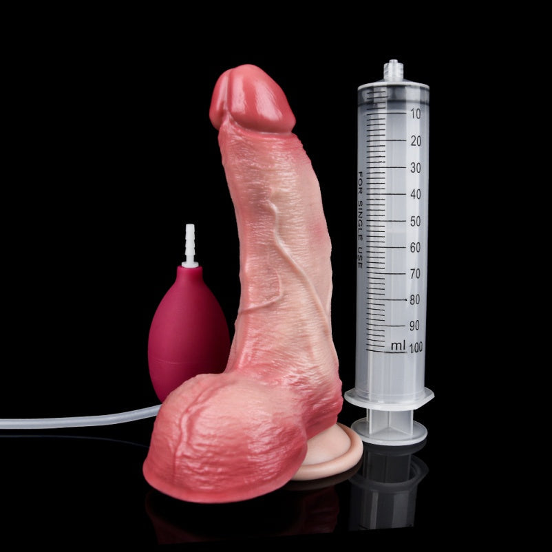 Squirting Dildo with Suction Cup – Tapered G-Spot Silicone, Strap-On Compatible | Domlust