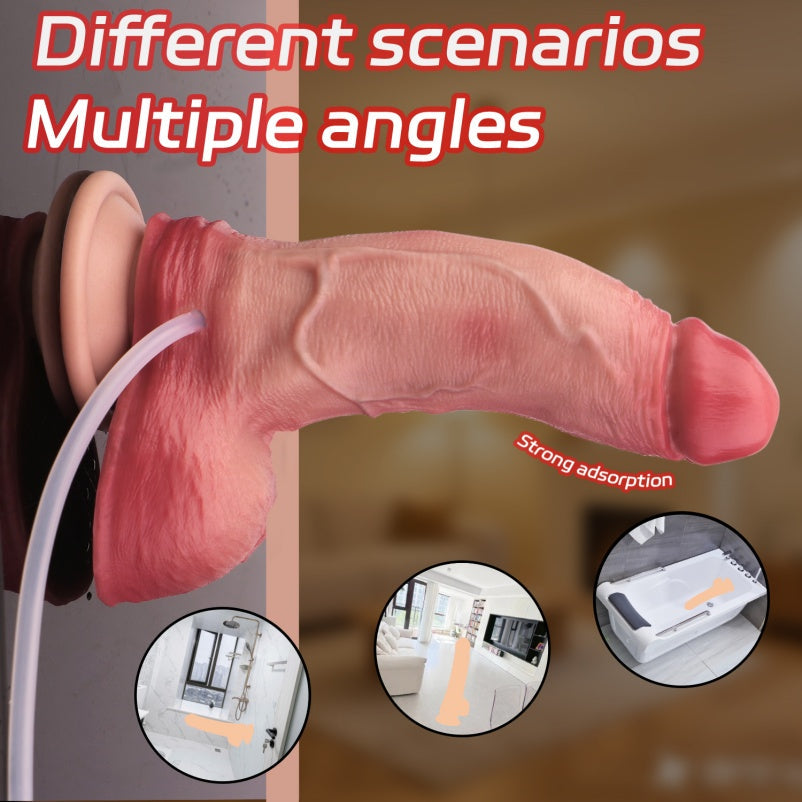Squirting Dildo with Suction Cup – Tapered G-Spot Silicone, Strap-On Compatible | Domlust