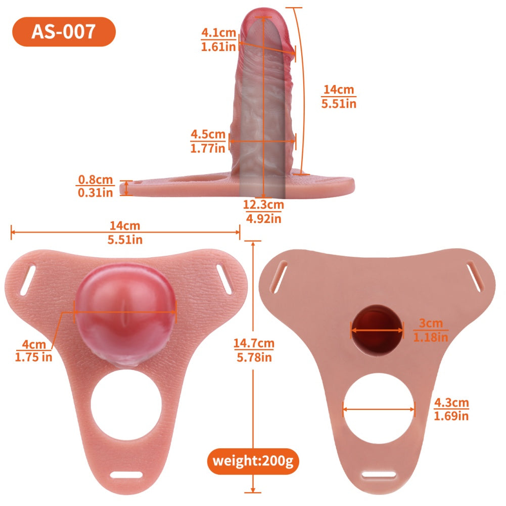 Male Strap-On Silicone Penissleeve Pants - Harness Belt Cock Sleeve Sheath Pegging Sexuality