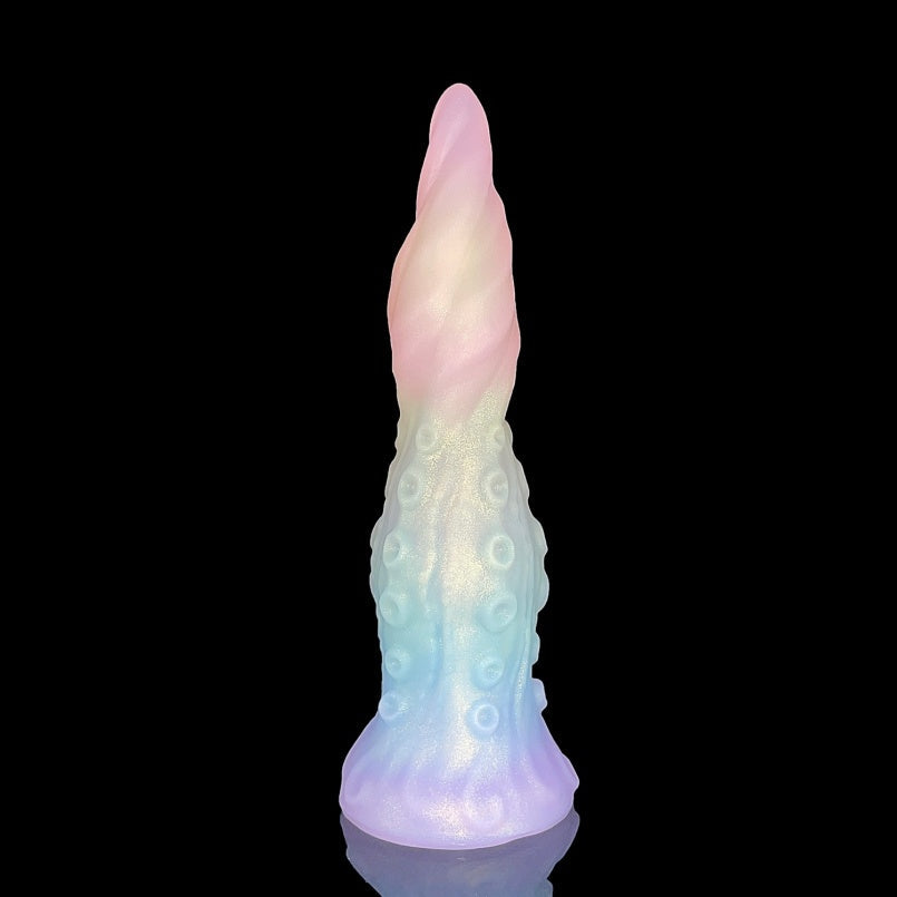 Domlust Clear Jelly Tentacle Dildo – Platinum Silicone Suction Cup Fantasy Dragon Anal G-Spot Fetish Sex Toy